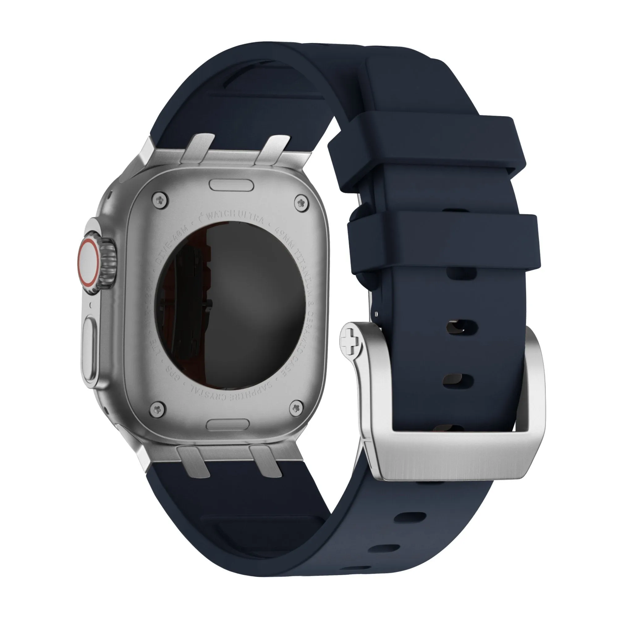 Luxury Feel Bandz Apple Watch Silicone Strap 'Luxe Liquid' (Blue With Silver)  Limited Availability!