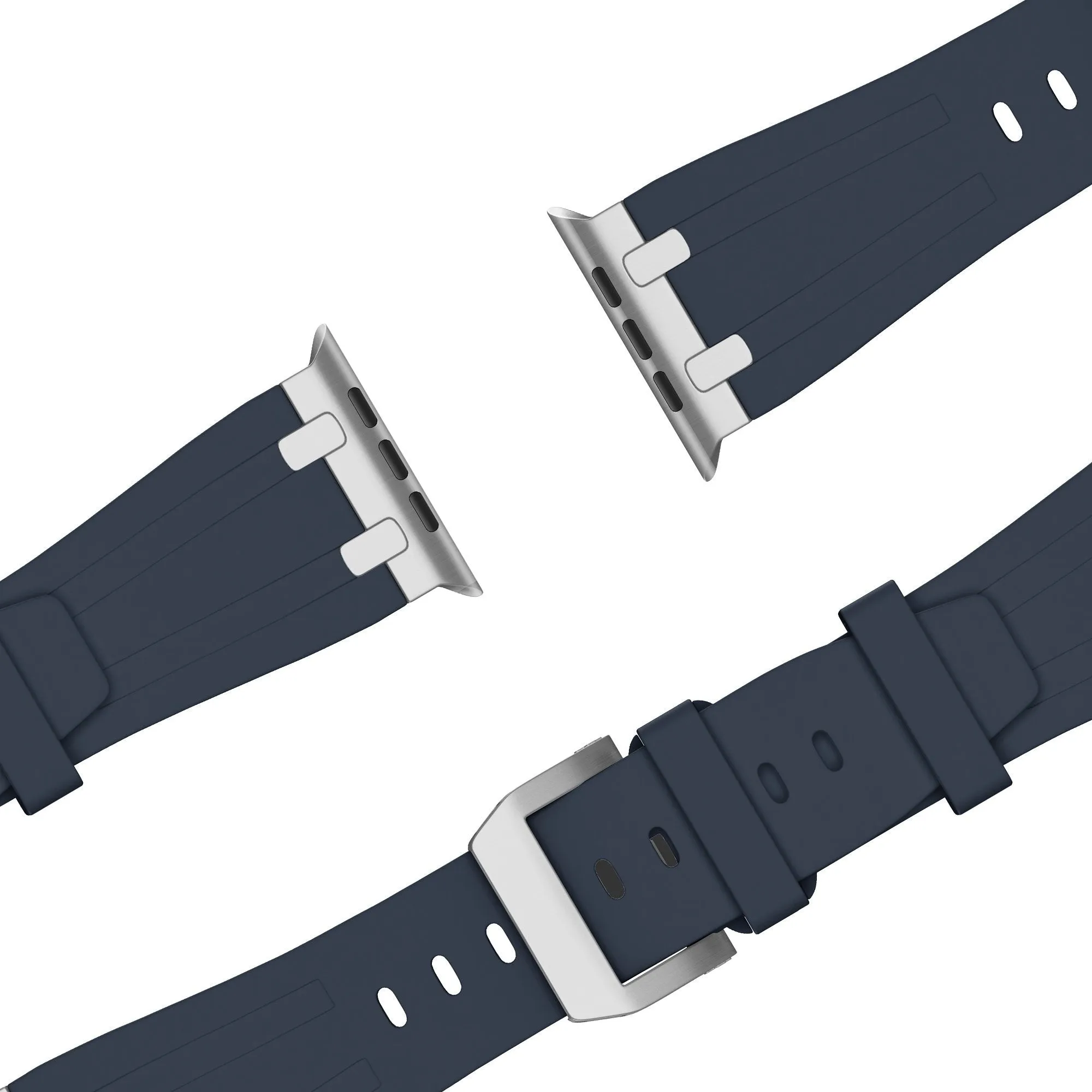 Luxury Feel Bandz Apple Watch Silicone Strap 'Luxe Liquid' (Blue With Silver)  Limited Availability!