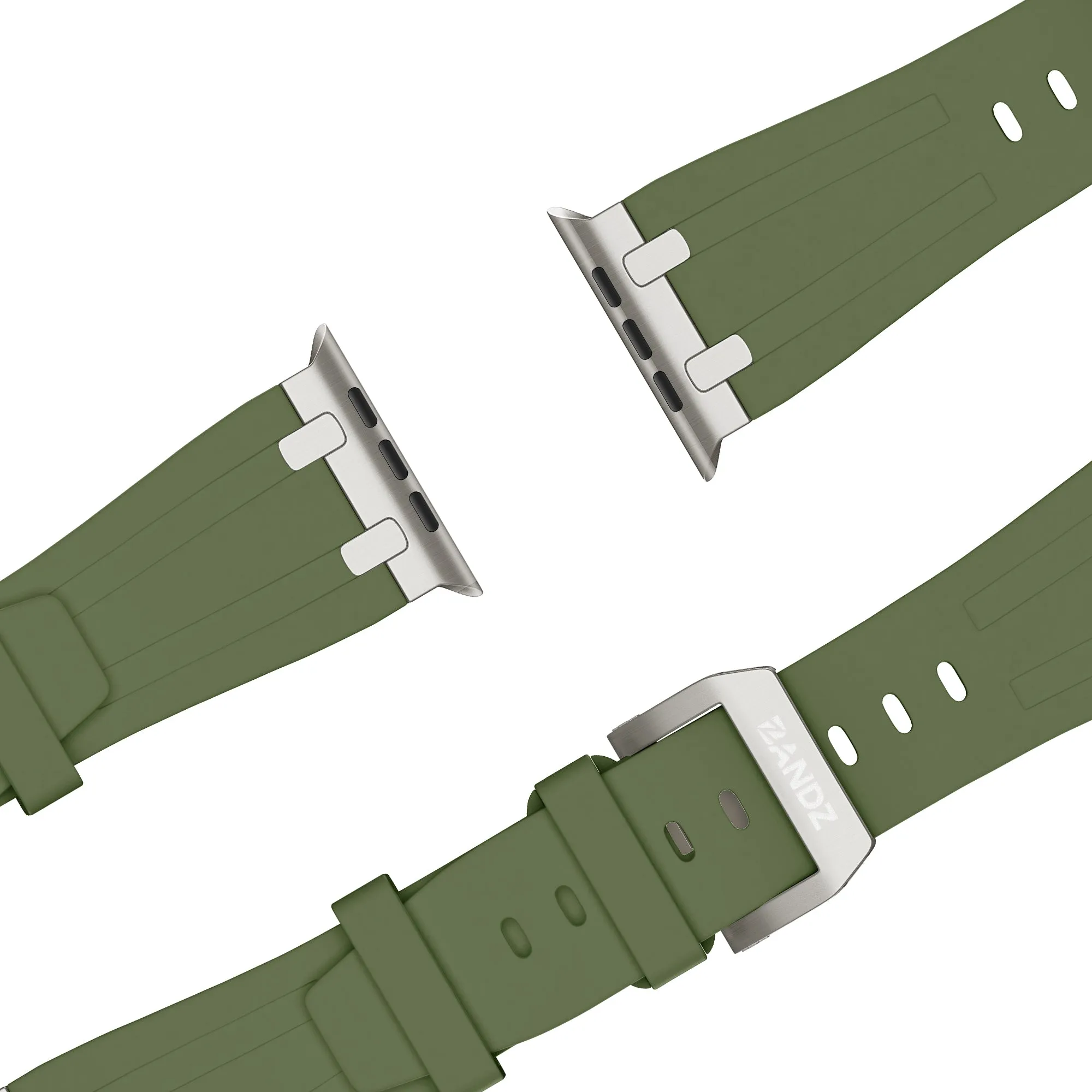 Luxury Feel Bandz Apple Watch Silicone Strap 'Luxe Liquid' (Green With Titanium)  Going Fast!