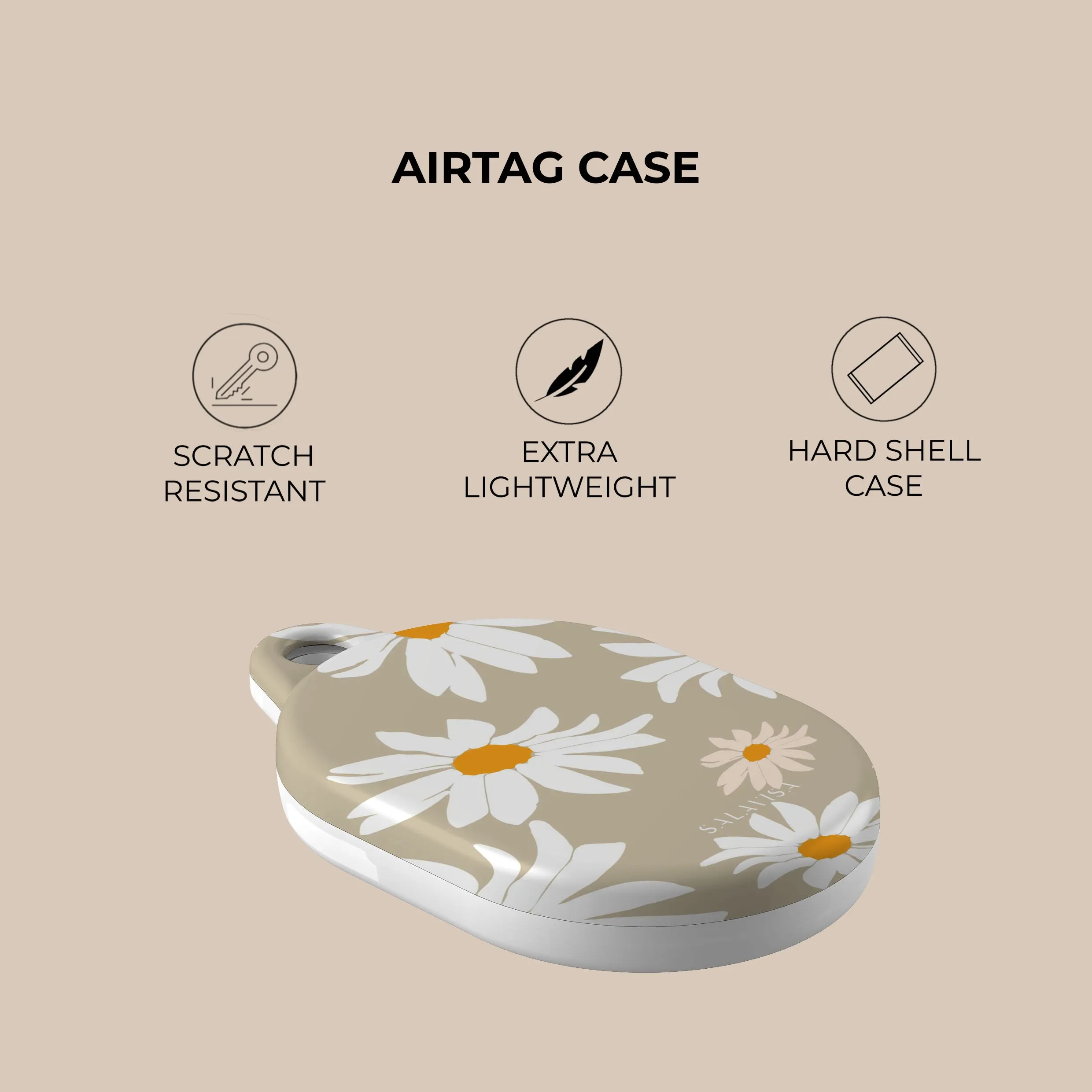 Luxury Feel Beige Daisy AirTag Holder  Today Only!