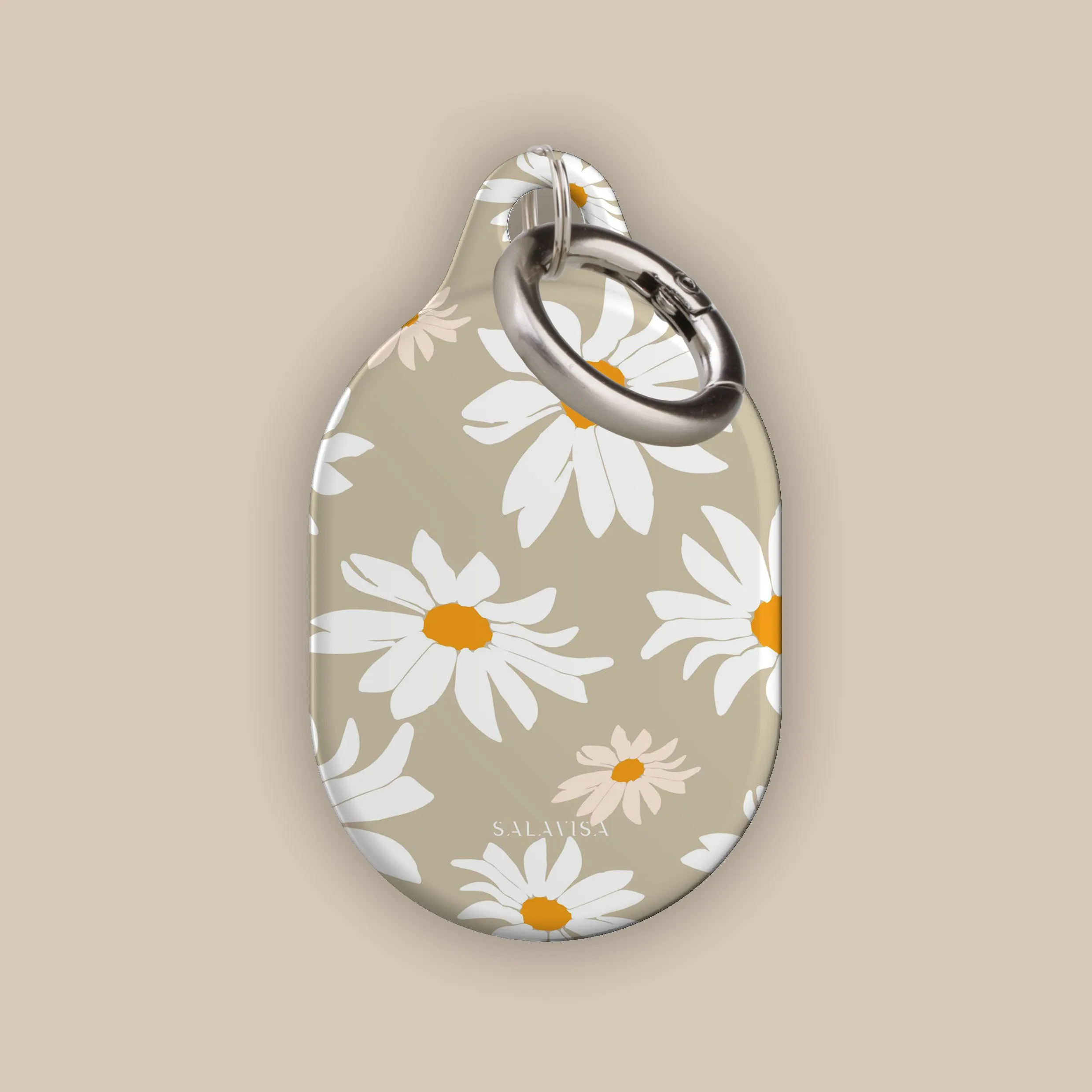 Luxury Feel Beige Daisy AirTag Holder  Today Only!
