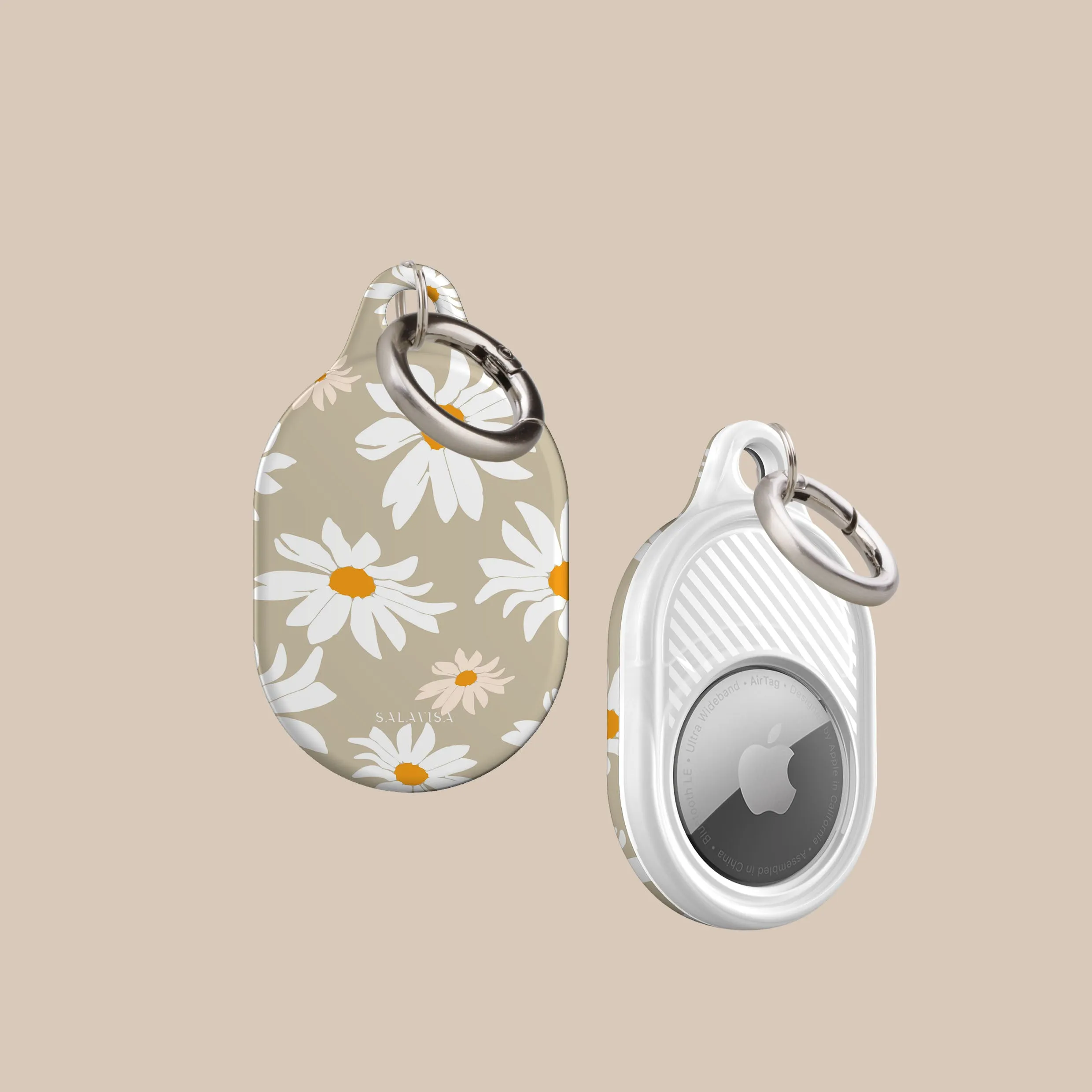 Luxury Feel Beige Daisy AirTag Holder  Today Only!