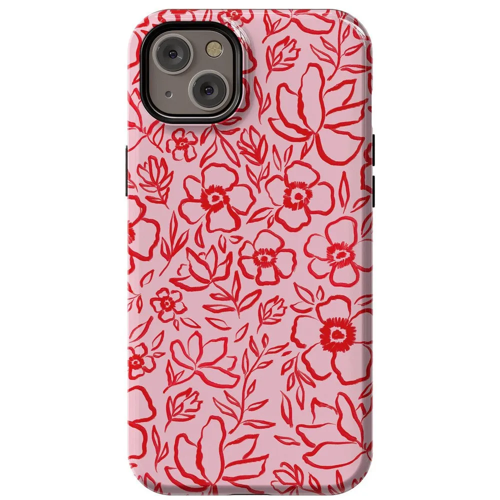 Luxury Feel Blush Garden | Floral Doodle Case  Almost Gone!