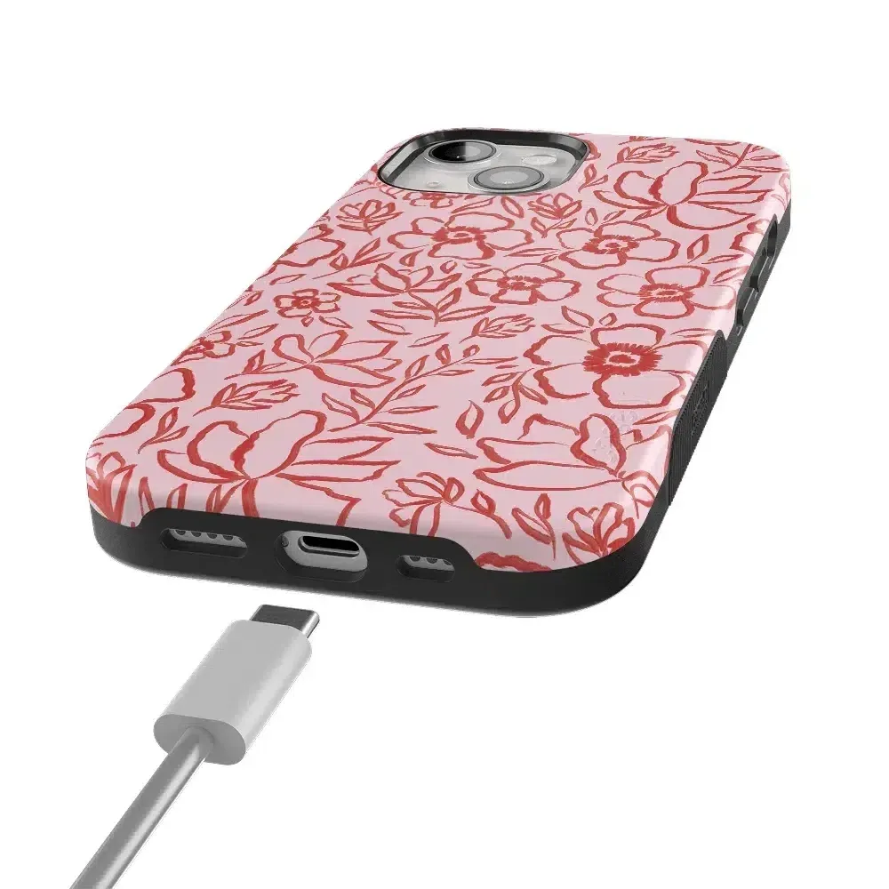Luxury Feel Blush Garden | Floral Doodle Case  Almost Gone!