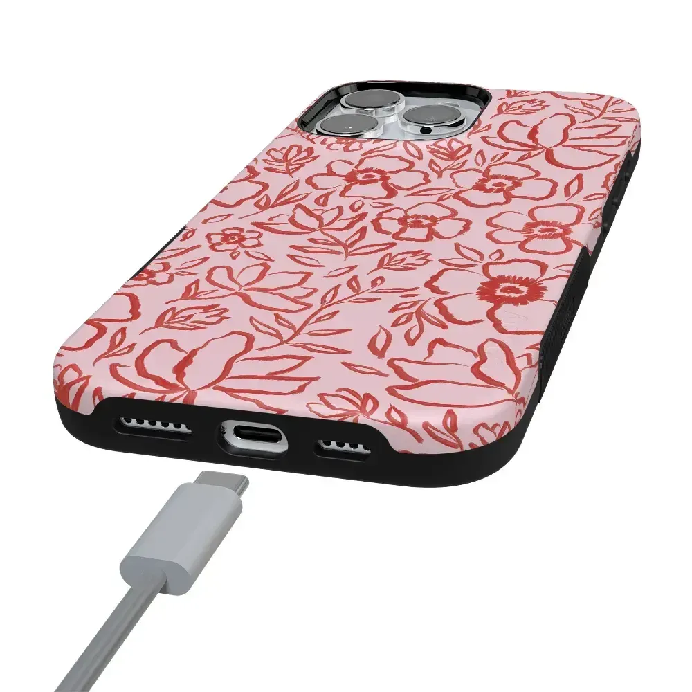 Luxury Feel Blush Garden | Floral Doodle Case  Almost Gone!