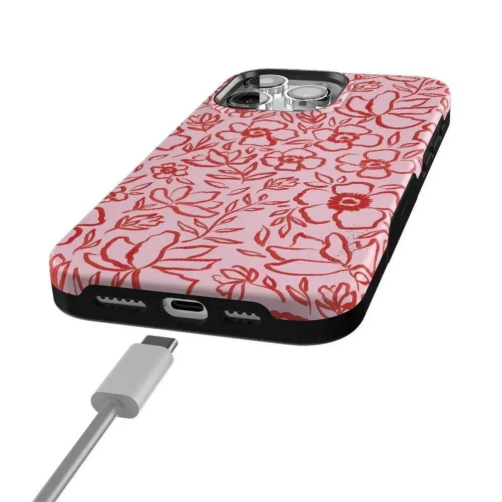 Luxury Feel Blush Garden | Floral Doodle Case  Almost Gone!