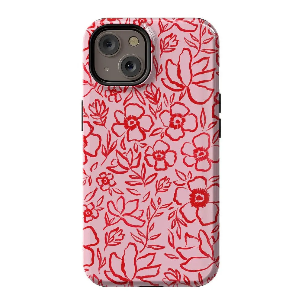 Luxury Feel Blush Garden | Floral Doodle Case  Almost Gone!