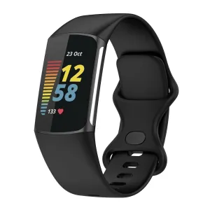 Luxury Feel Fitbit Charge 6 Silicone Strap (Black)  Almost Gone!