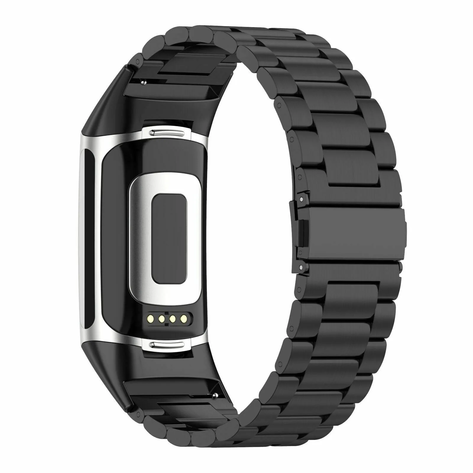 Luxury Feel Fitbit Charge 6 Steel Strap (Black)  Almost Gone!