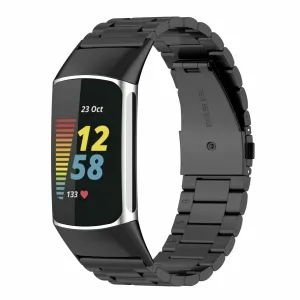 Luxury Feel Fitbit Charge 6 Steel Strap (Black)  Almost Gone!