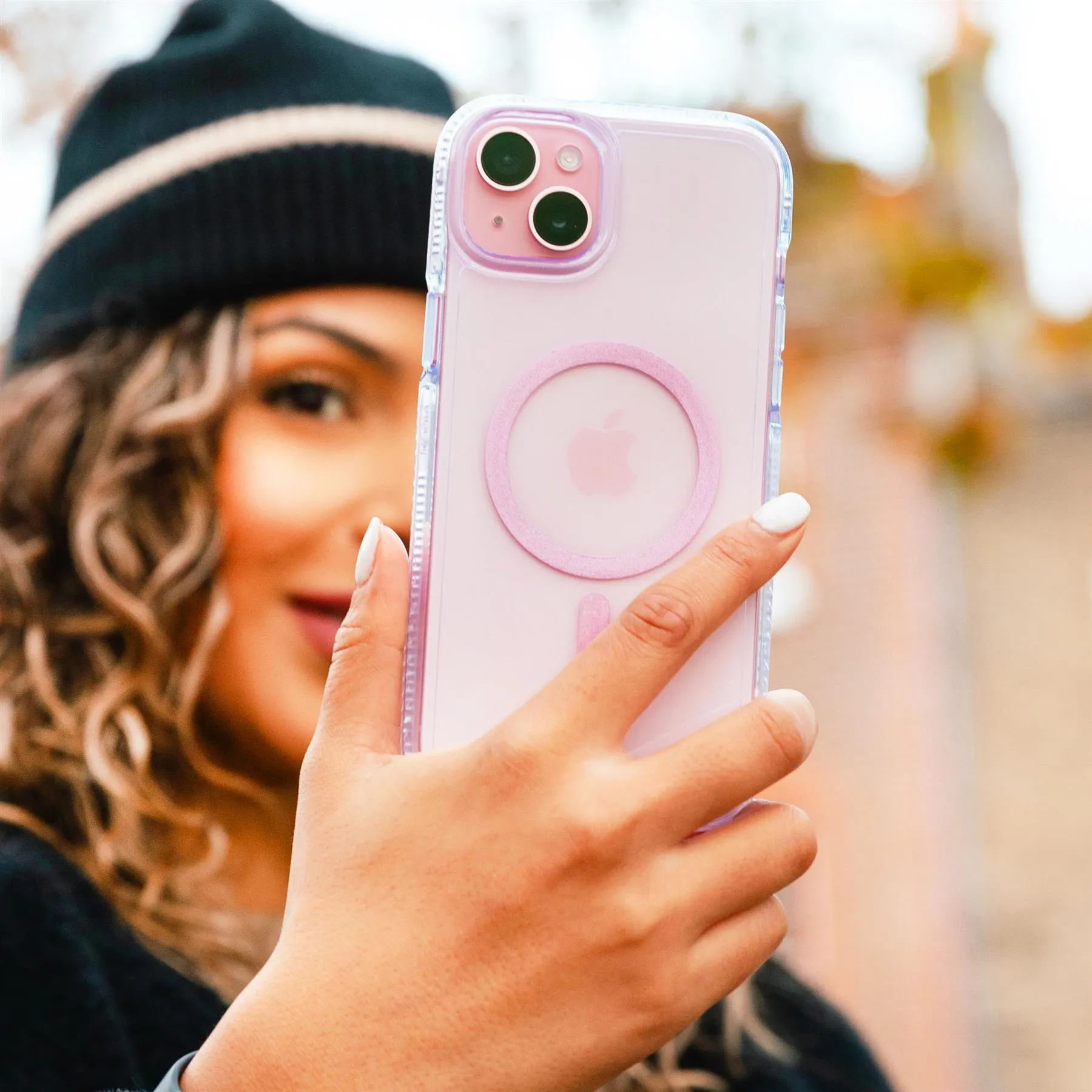 Luxury Feel FlexQuartz - Apple iPhone 15 Plus Case MagSafe Compatible - Pink  Limited Availability!