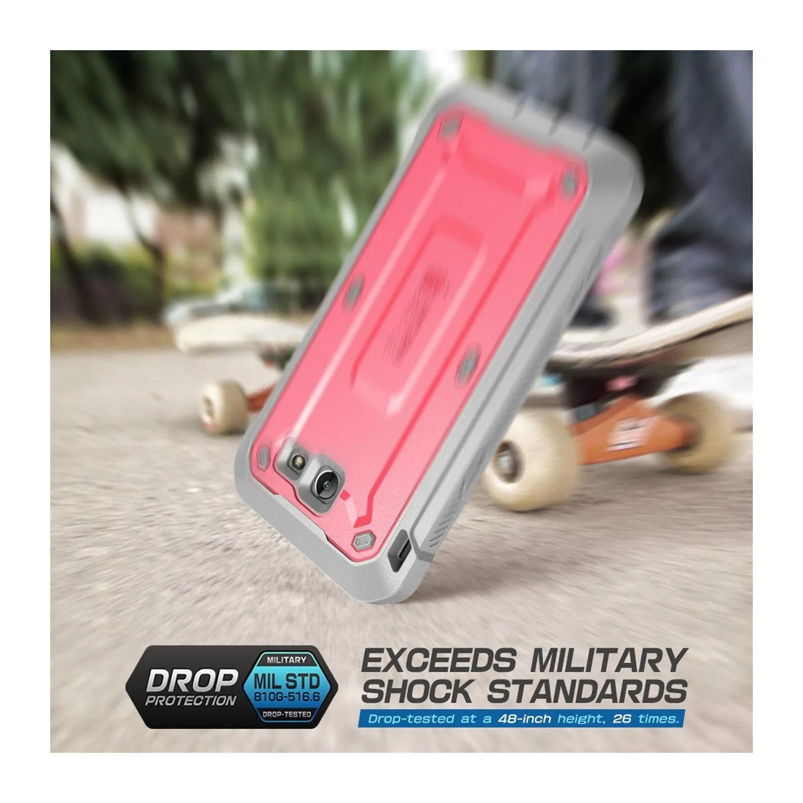 Luxury Feel Galaxy J3 Emerge Unicorn Beetle Pro Full Body Rugged Holster Case-Pink  Limited Availability!