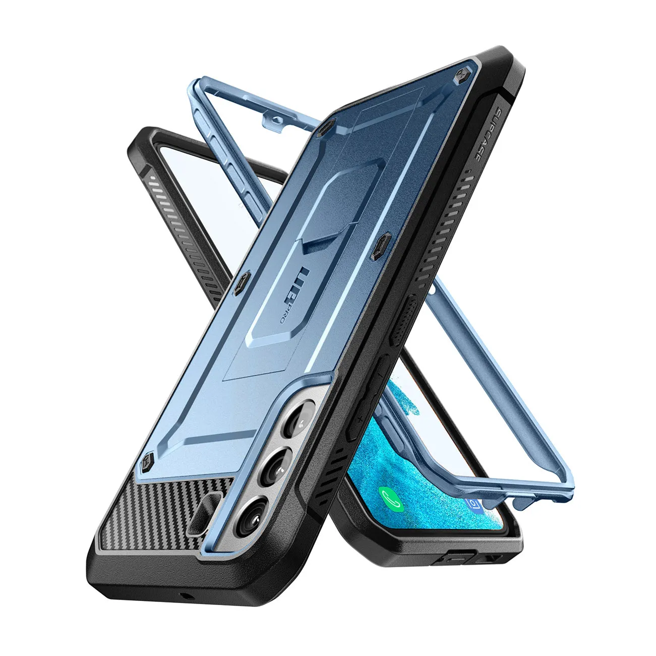 Luxury Feel Galaxy S22 Unicorn Beetle PRO Rugged Case-Metallic Blue  Today Only!