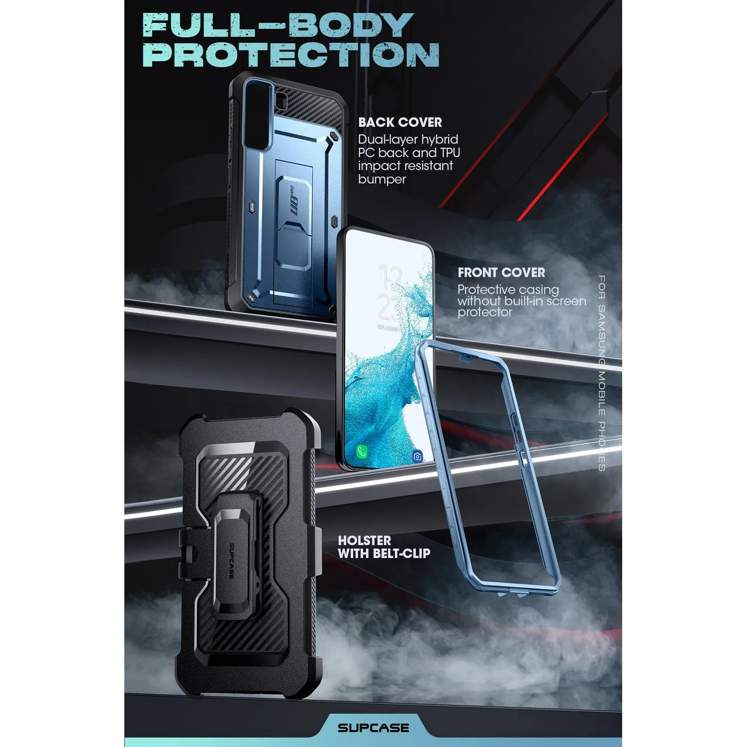 Luxury Feel Galaxy S22 Unicorn Beetle PRO Rugged Case-Metallic Blue  Today Only!