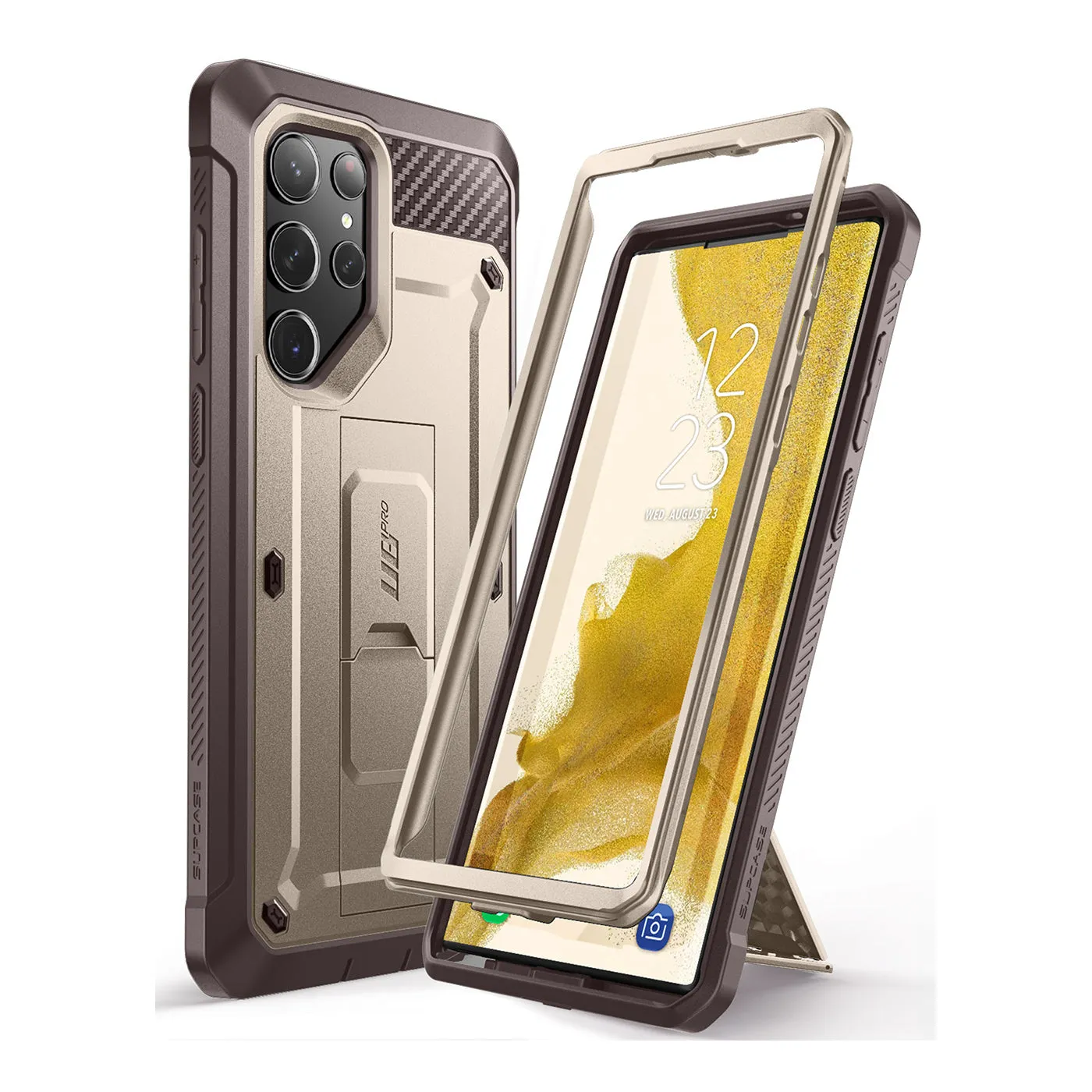 Luxury Feel Galaxy S23 Ultra Unicorn Beetle PRO Rugged Case-Cream  Going Fast!
