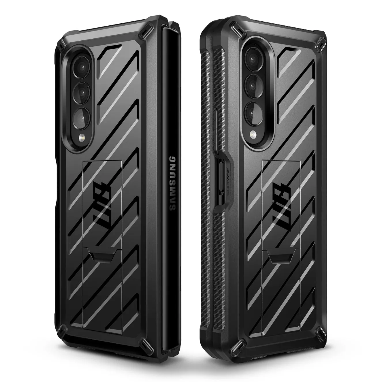 Luxury Feel Galaxy Z Fold4 Unicorn Beetle Kickstand Case with Screen Protector-Black  Almost Sold Out!