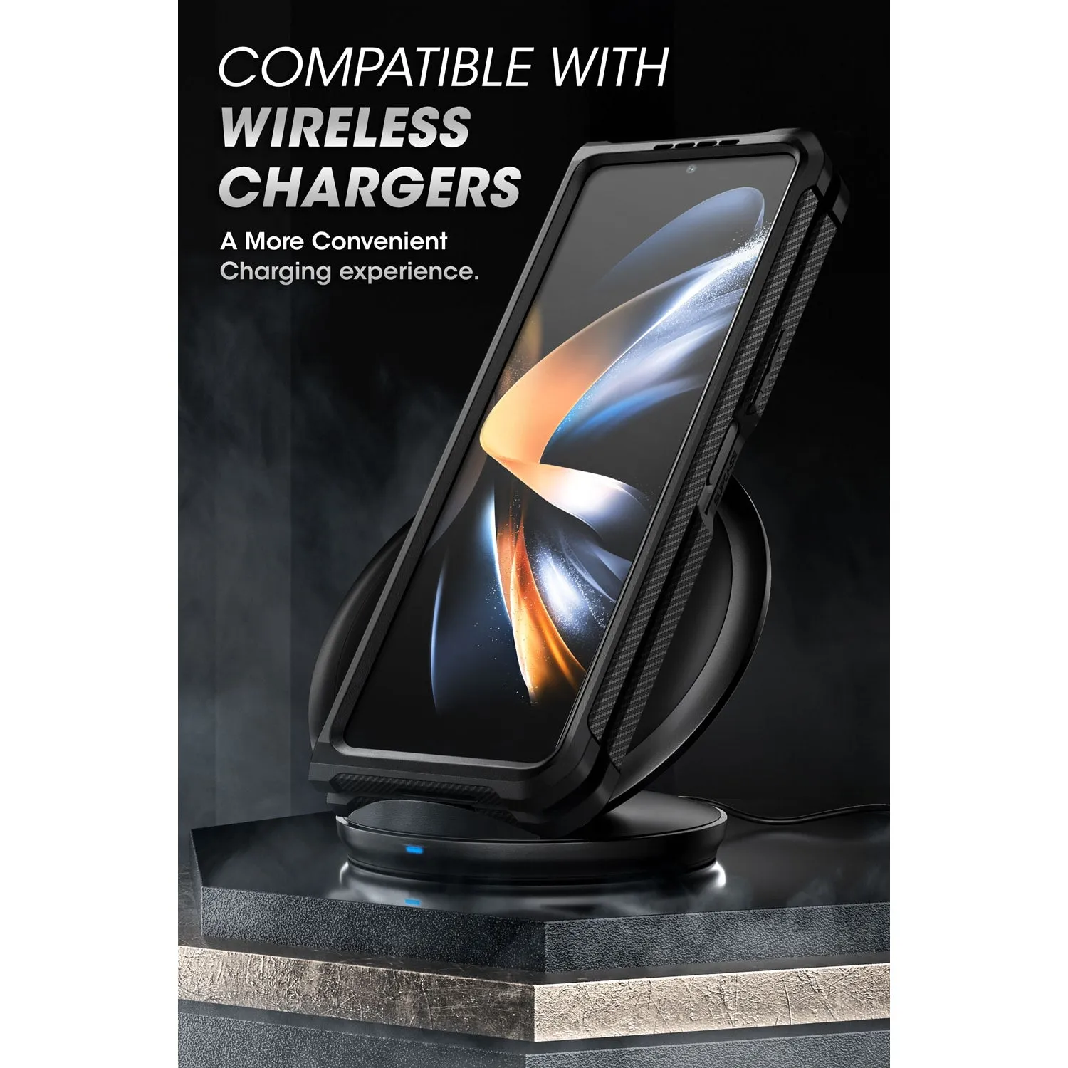 Luxury Feel Galaxy Z Fold4 Unicorn Beetle Kickstand Case with Screen Protector-Black  Almost Sold Out!