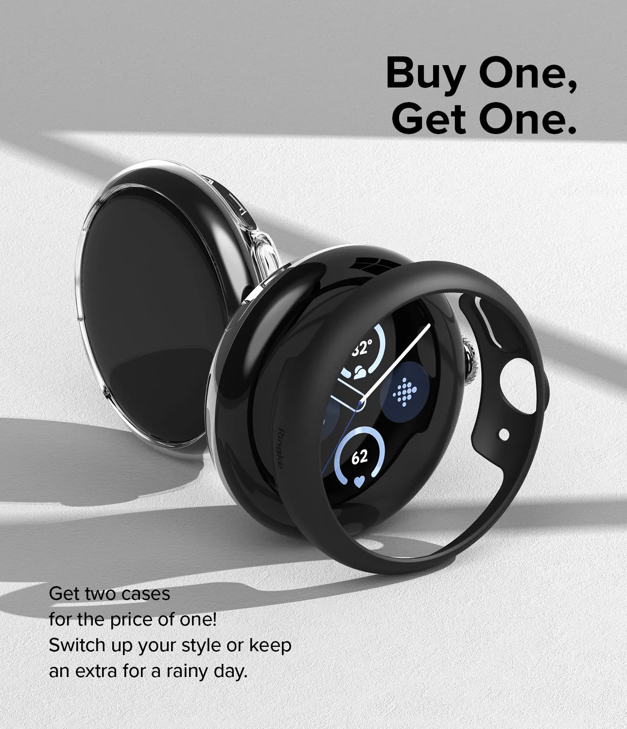 Luxury Feel Google Pixel Watch 2 | Slim (2P) - Clear/Matte Black  Going Fast!