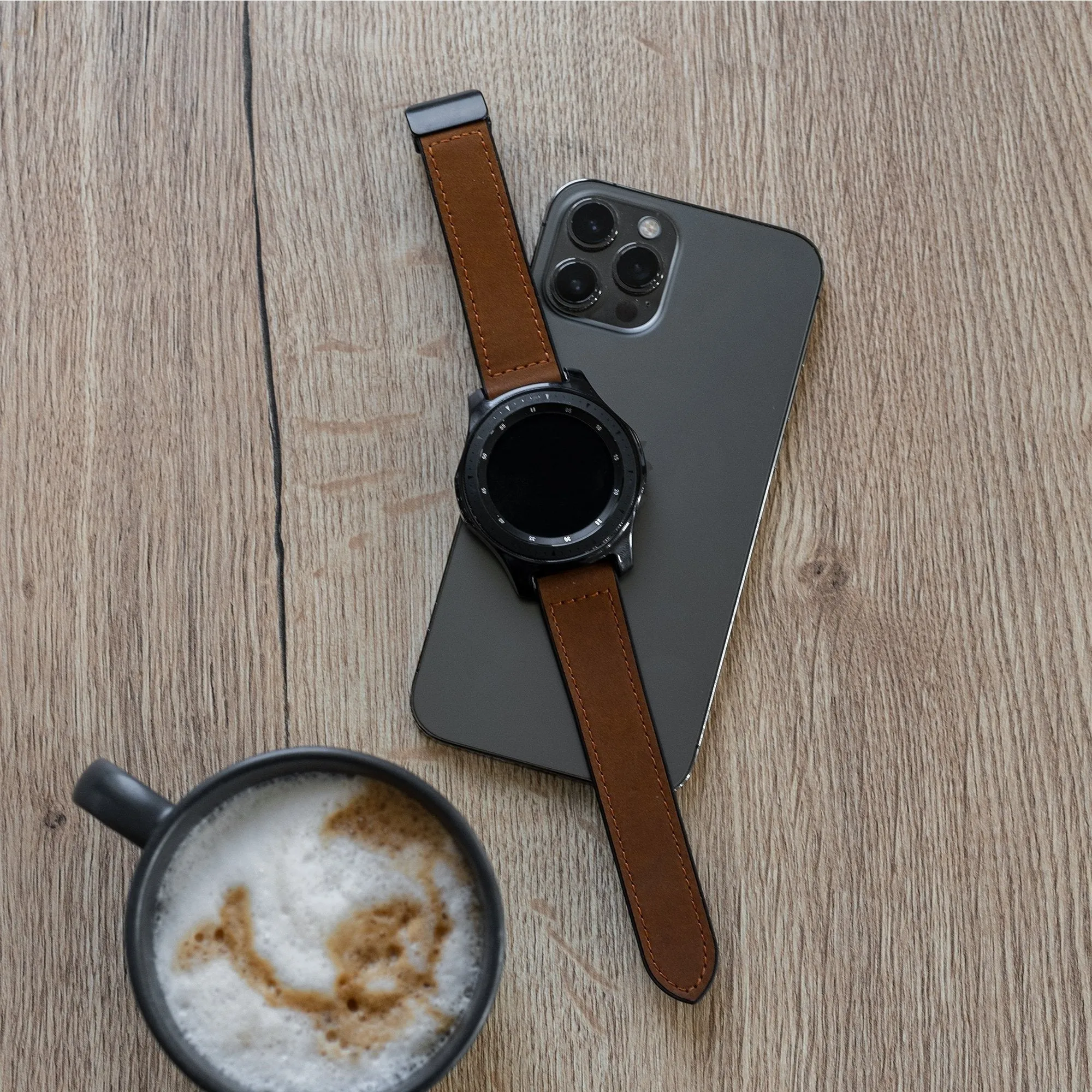 Luxury Feel Huawei Watch 3 (Pro) D-Buckle Leather Strap (Dark Brown)  Stylish & Comfortable
