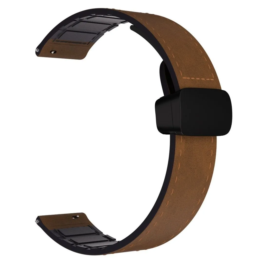 Luxury Feel Huawei Watch 3 (Pro) D-Buckle Leather Strap (Dark Brown)  Stylish & Comfortable