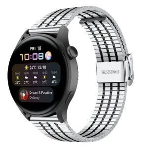 Luxury Feel Huawei Watch 3 (Pro) Fine Steel Strap (Silver/Black)  Ends Soon!
