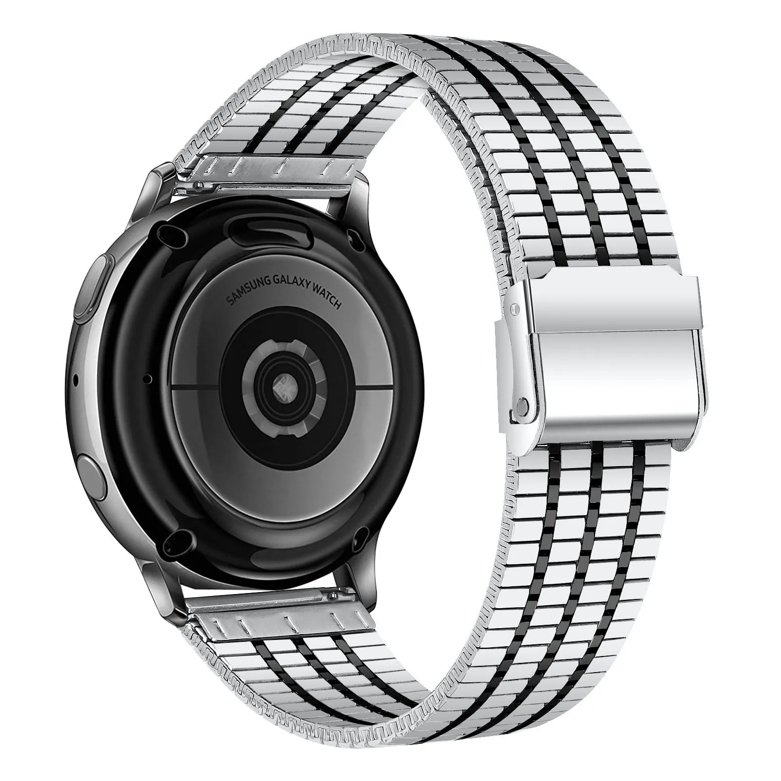 Luxury Feel Huawei Watch 3 (Pro) Fine Steel Strap (Silver/Black)  Ends Soon!