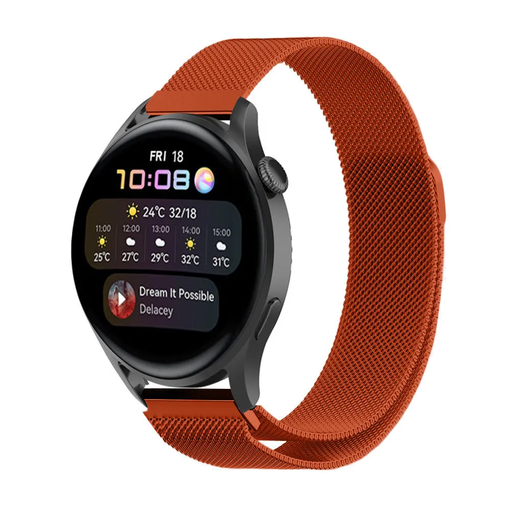 Luxury Feel Huawei Watch 3 (Pro) Milanese Strap (Orange)  Ends Soon!
