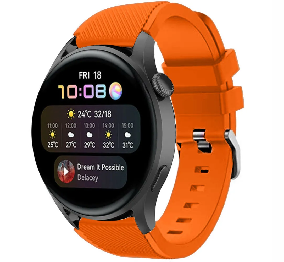 Luxury Feel Huawei Watch 3 (Pro) Silicone Strap with Buckle (Orange)  Last Few Pieces!