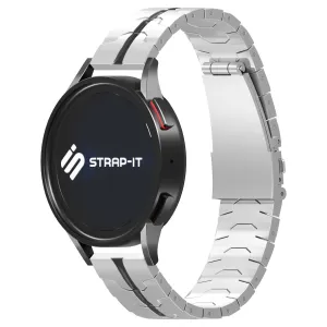 Luxury Feel Huawei Watch 3 (Pro) Steel Iron Strap (Silver/Black)  Ends Soon!