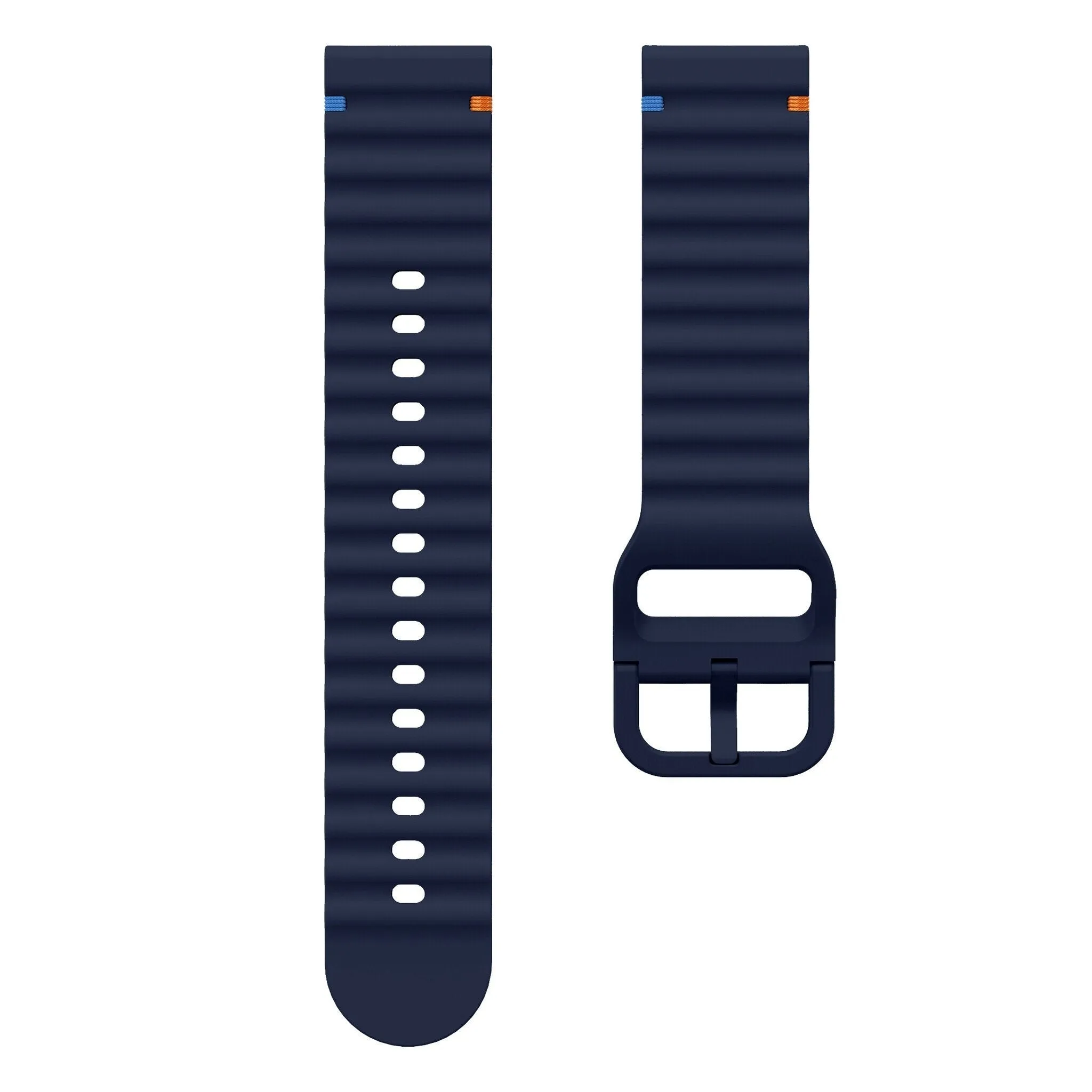 Luxury Feel Huawei Watch 5 - 46mm Wave Silicone Strap (Dark Blue)  Stylish & Comfortable