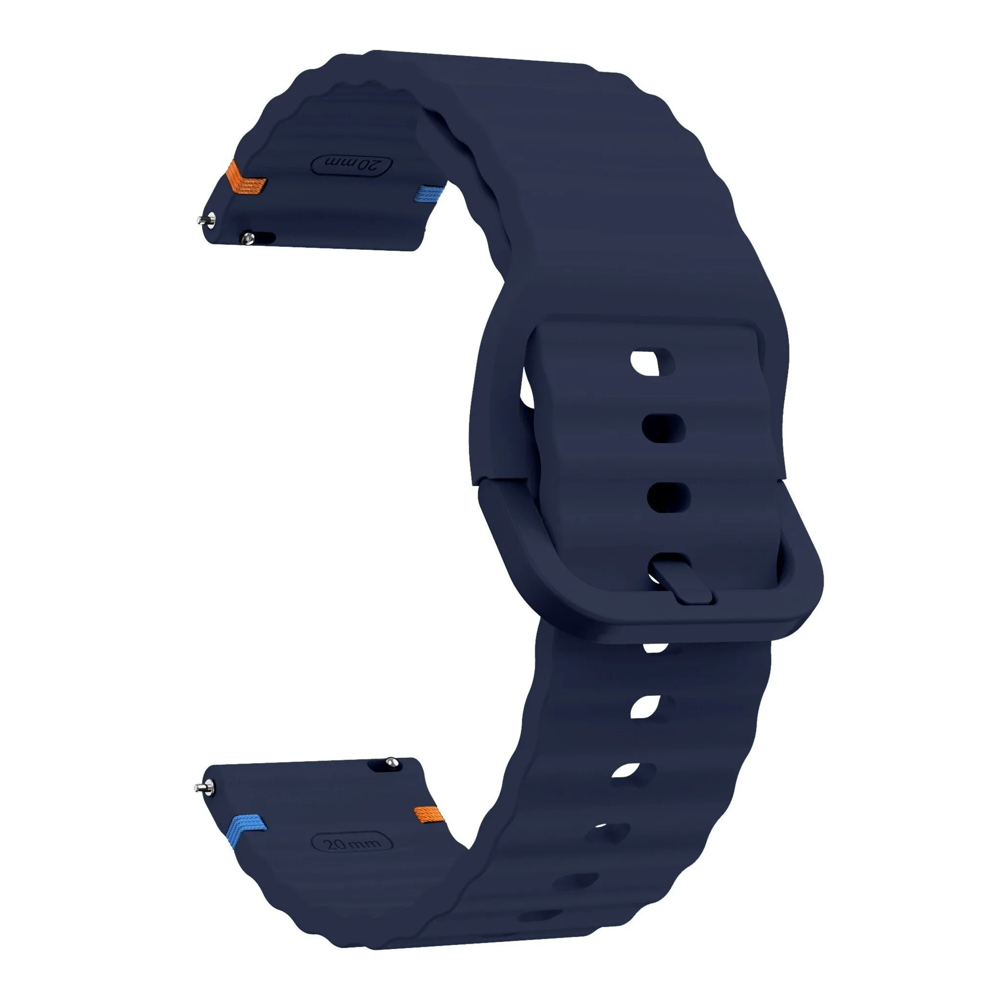 Luxury Feel Huawei Watch 5 - 46mm Wave Silicone Strap (Dark Blue)  Stylish & Comfortable