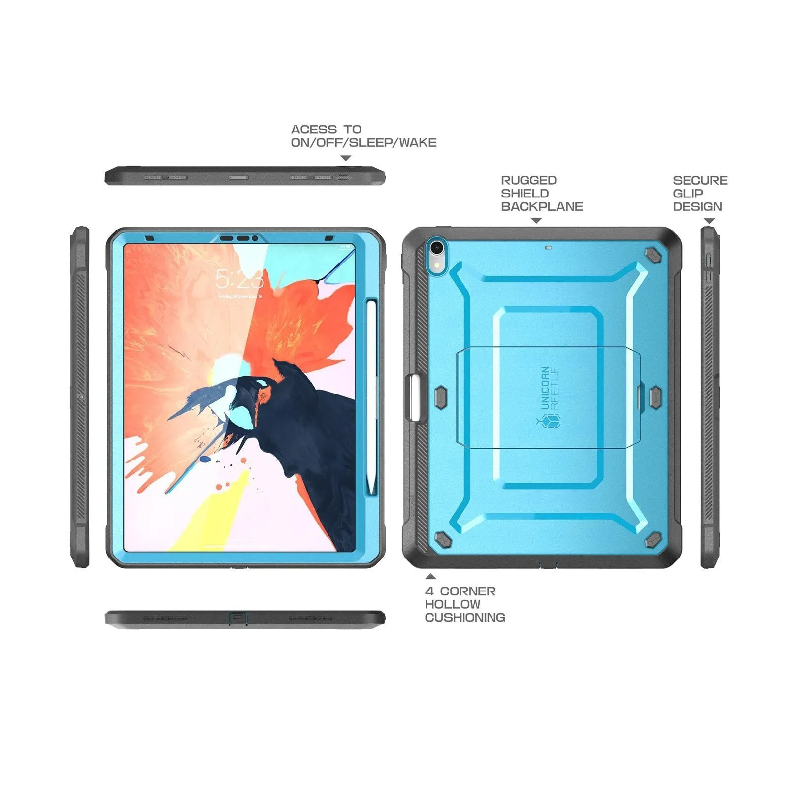 Luxury Feel iPad Pro 11 inch (2018) Unicorn Beetle Pro Full Body Case (Apple Pencil compatible)-Blue  Almost Gone!