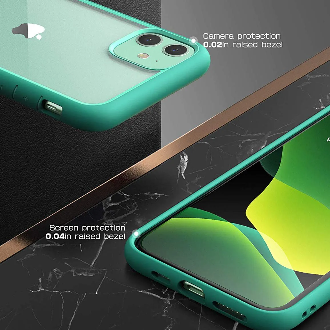 Luxury Feel iPhone 11 6.1 inch Unicorn Beetle Style Slim Clear Case-Green  Last Chance!