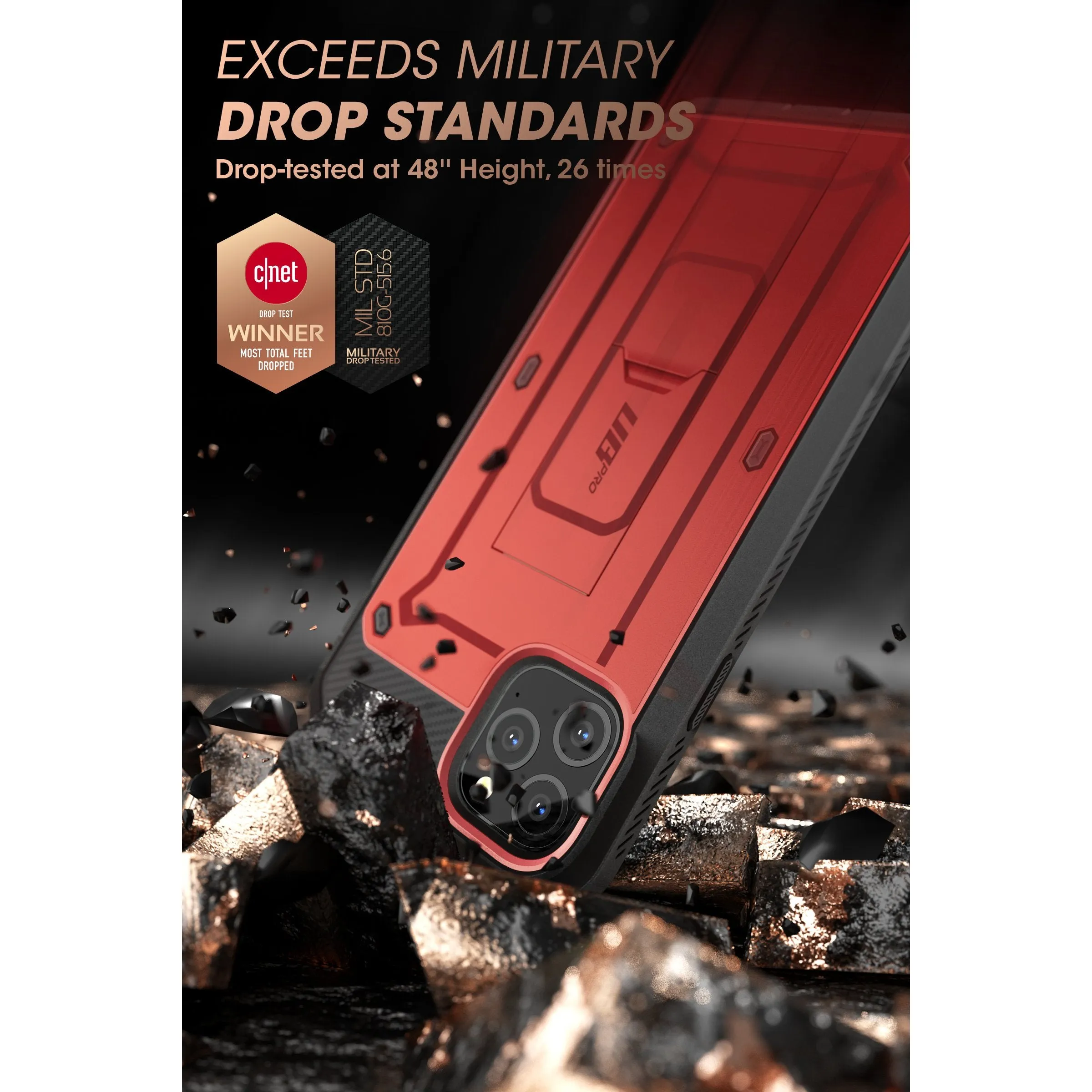 Luxury Feel iPhone 11 Pro 5.8 inch Unicorn Beetle Pro Full Body Rugged Case-Metallic Red  Last Chance!