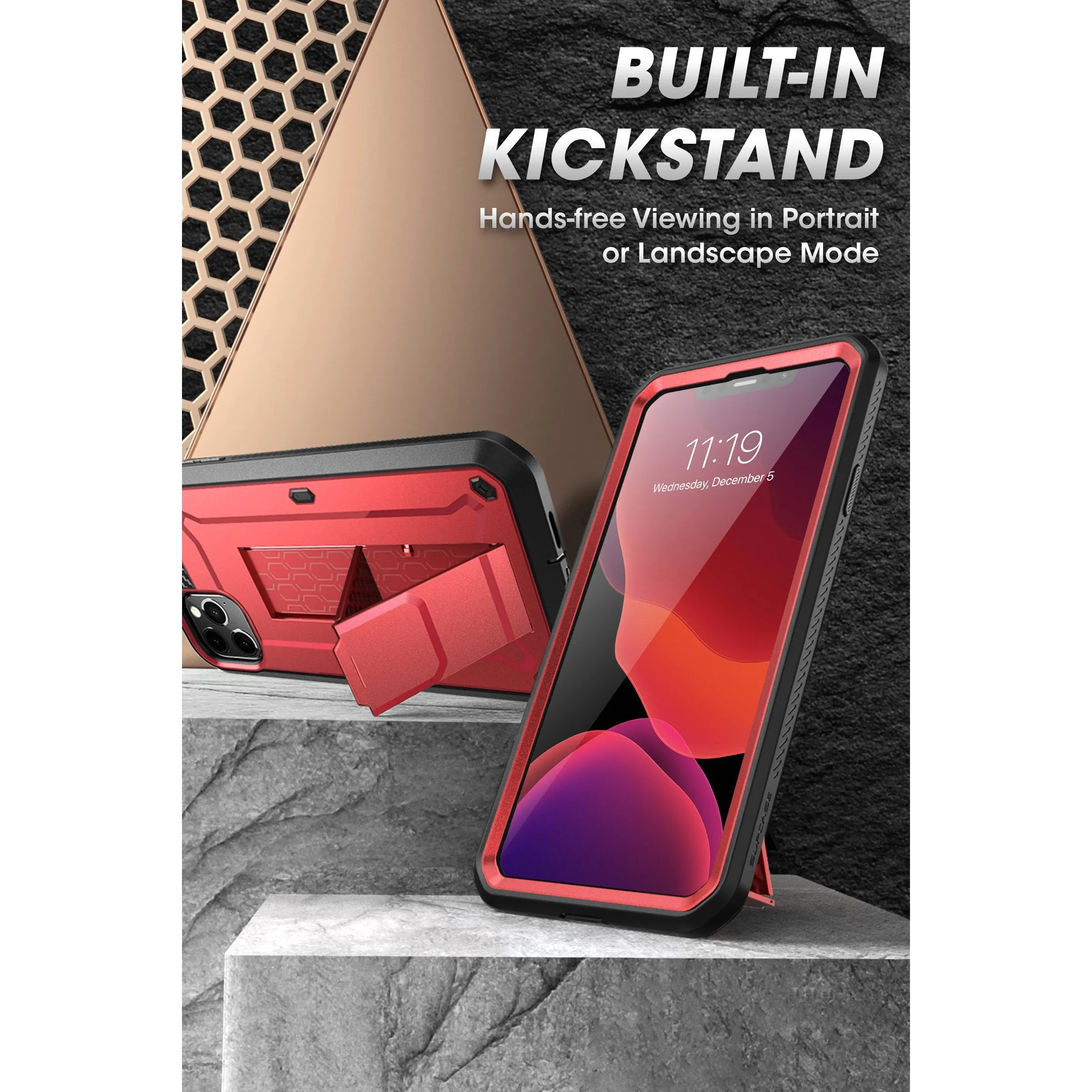 Luxury Feel iPhone 11 Pro 5.8 inch Unicorn Beetle Pro Full Body Rugged Case-Metallic Red  Last Chance!