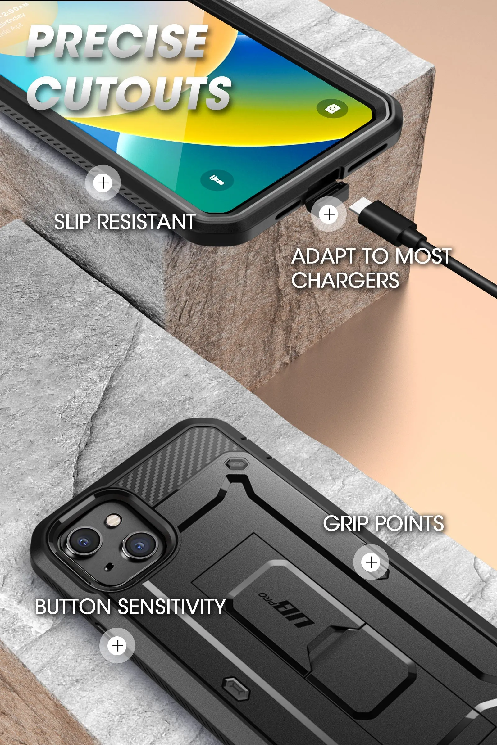 Luxury Feel iPhone 14 Plus 6.7 inch Unicorn Beetle PRO Rugged Case-Black  Almost Sold Out!