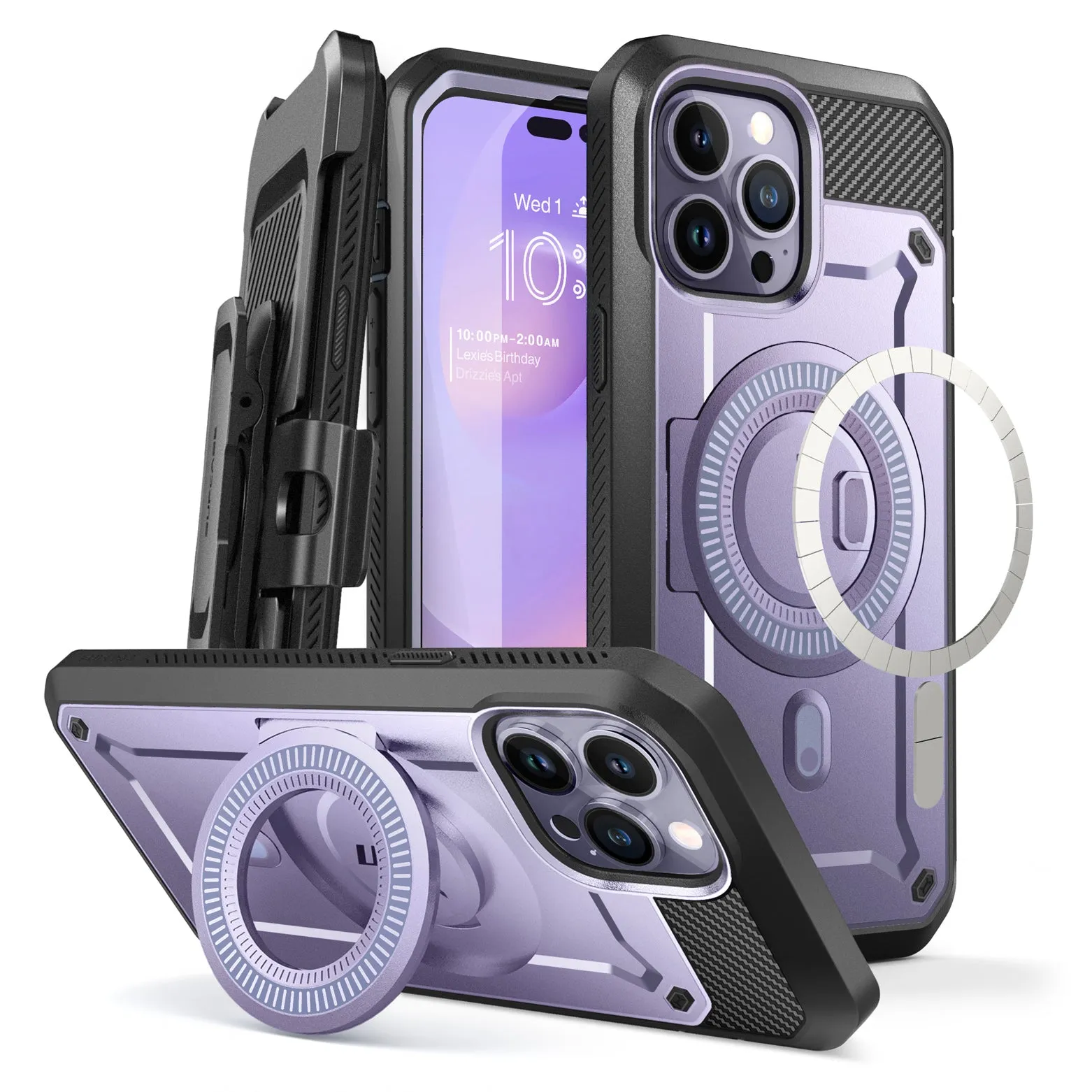 Luxury Feel iPhone 14 Pro Max 6.7 inch Unicorn Beetle PRO MAG Rugged MagSafe Case-Deep Purple  Limited Availability!