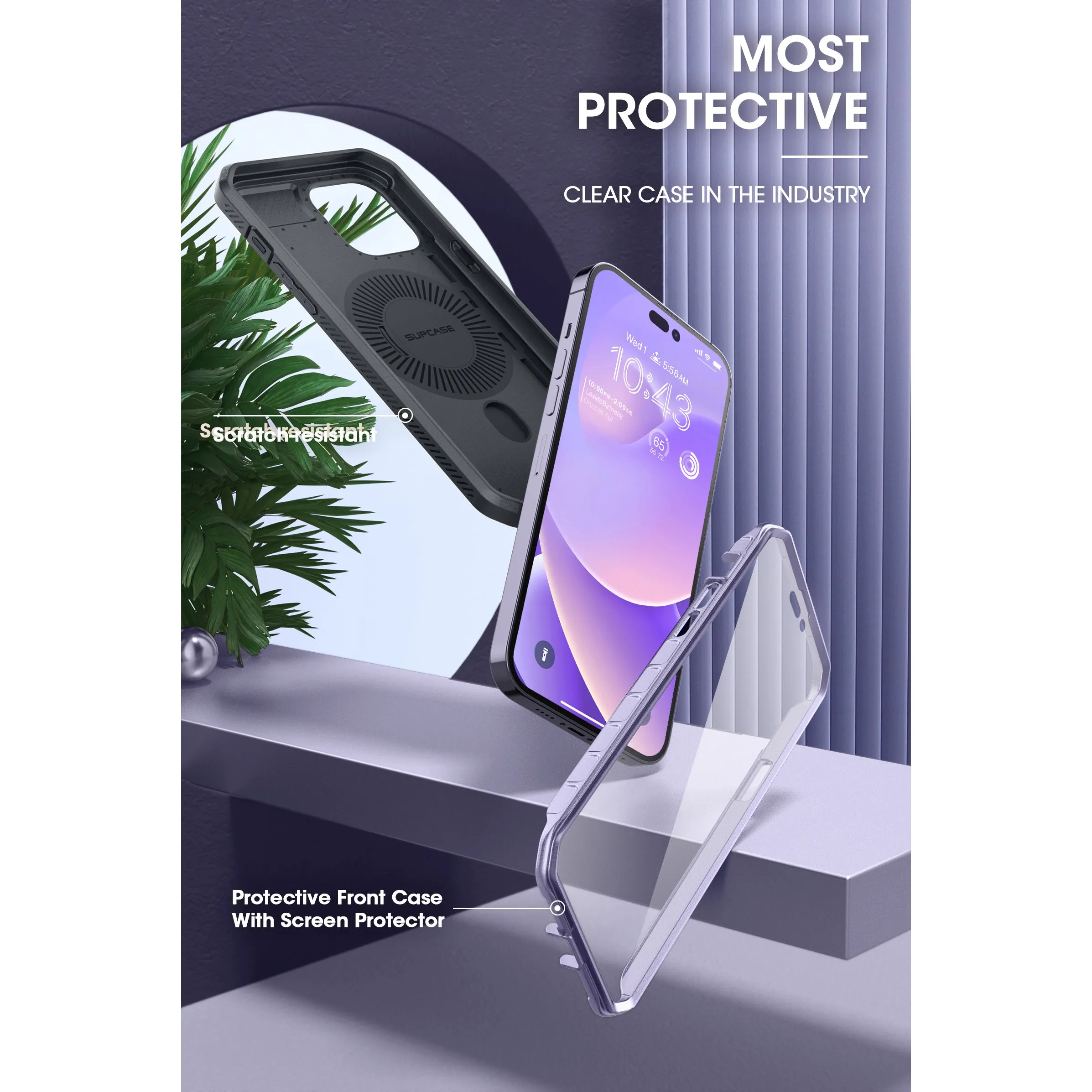 Luxury Feel iPhone 14 Pro Max 6.7 inch Unicorn Beetle PRO MAG Rugged MagSafe Case-Deep Purple  Limited Availability!