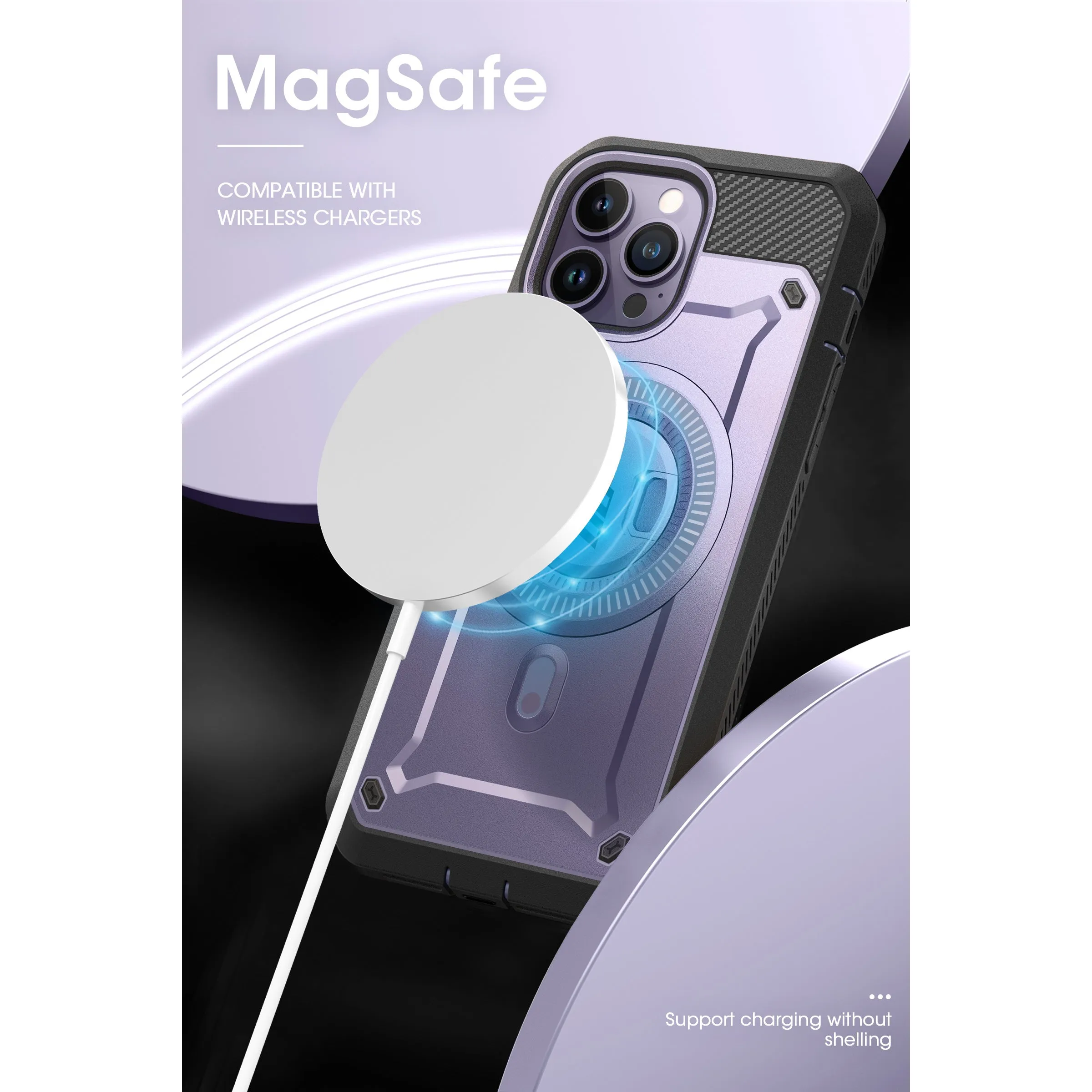 Luxury Feel iPhone 14 Pro Max 6.7 inch Unicorn Beetle PRO MAG Rugged MagSafe Case-Deep Purple  Limited Availability!