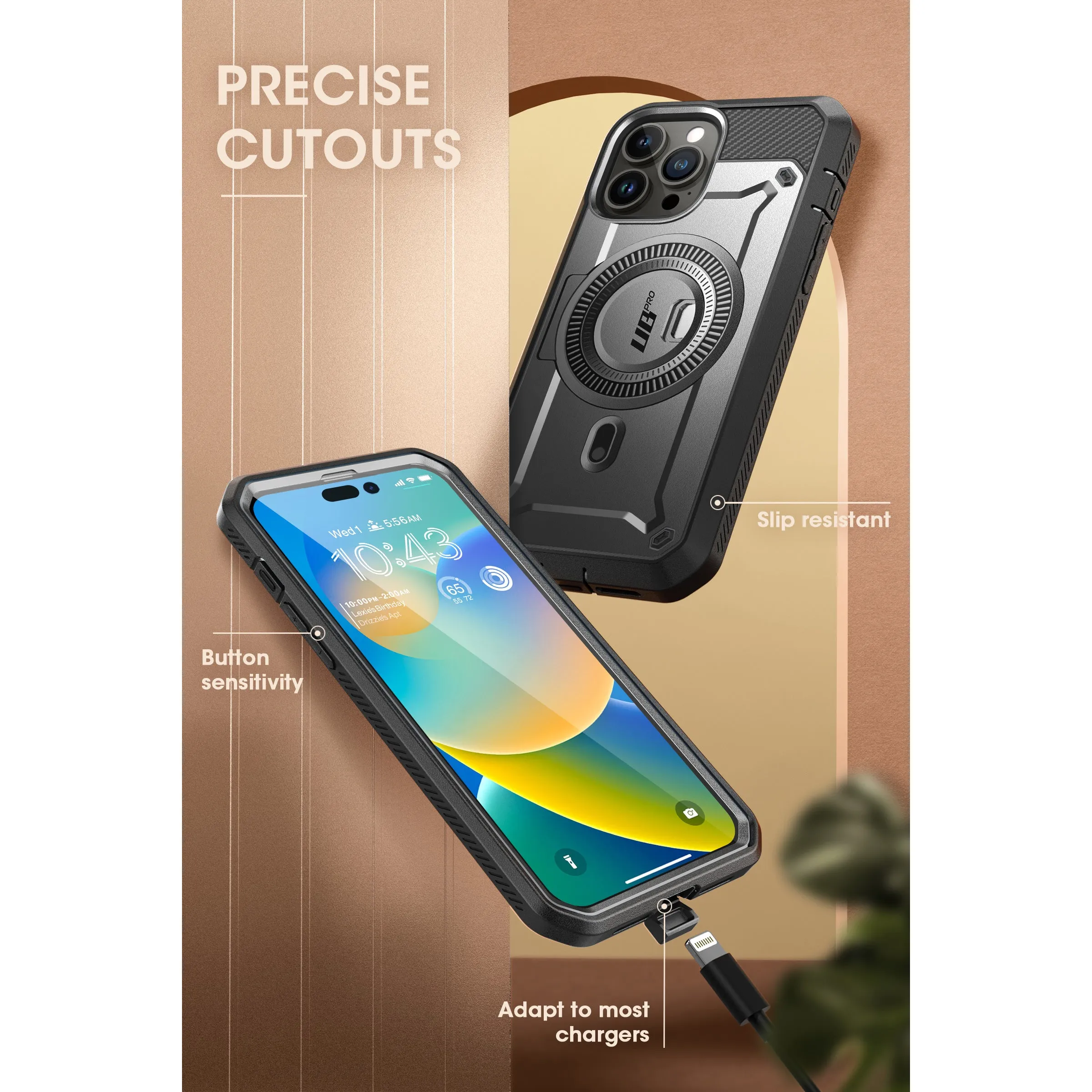 Luxury Feel iPhone 14 Pro Max 6.7 inch Unicorn Beetle PRO MAG Rugged MagSafe Case-Gun Metal  Limited Availability!