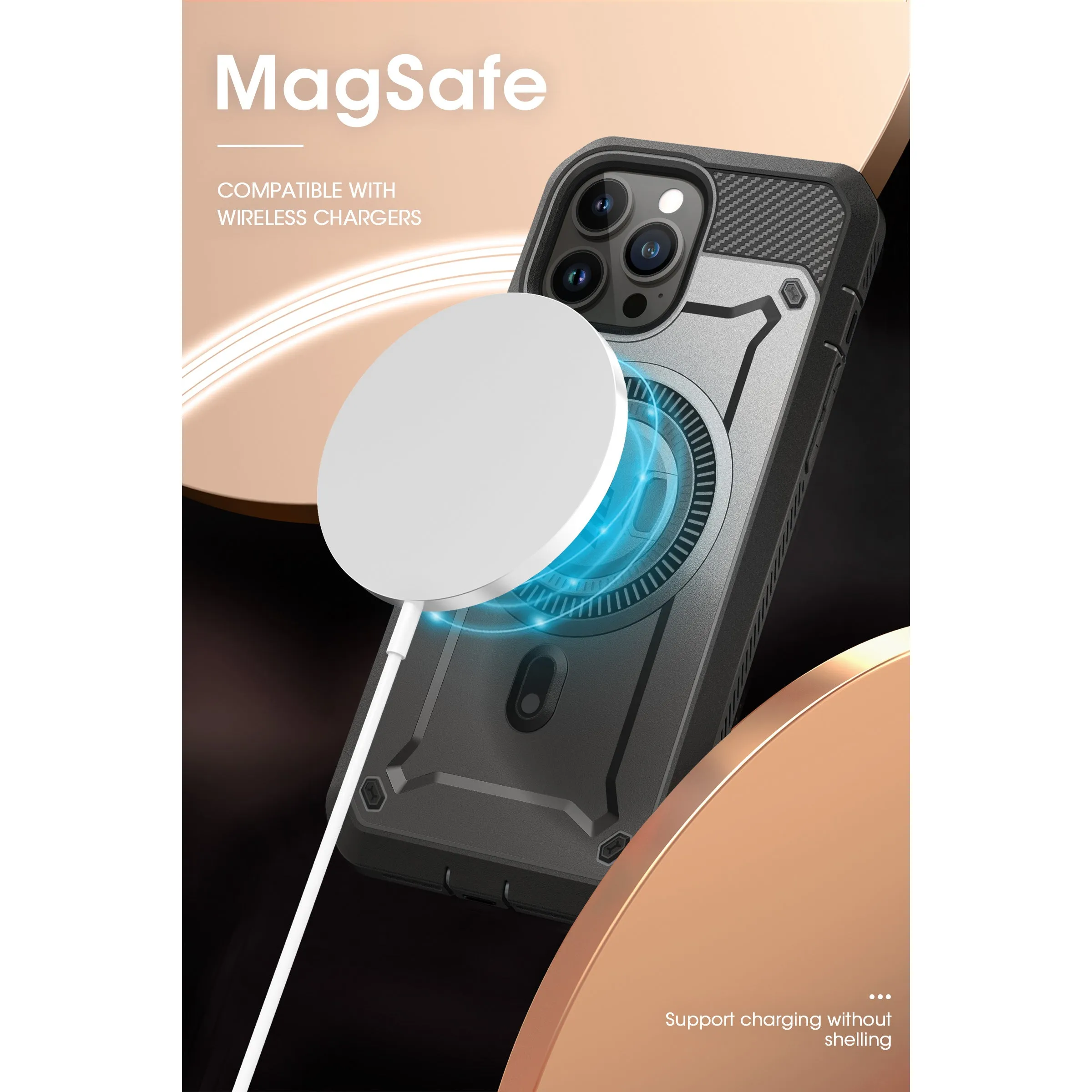 Luxury Feel iPhone 14 Pro Max 6.7 inch Unicorn Beetle PRO MAG Rugged MagSafe Case-Gun Metal  Limited Availability!