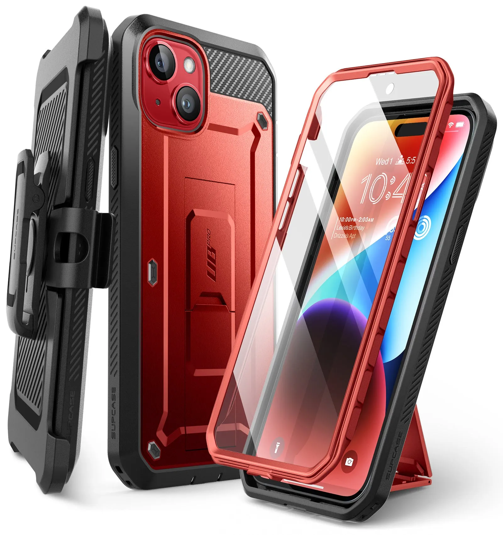 Luxury Feel iPhone 15 6.1 inch Unicorn Beetle PRO Rugged Case-Metallic Red  Today Only!