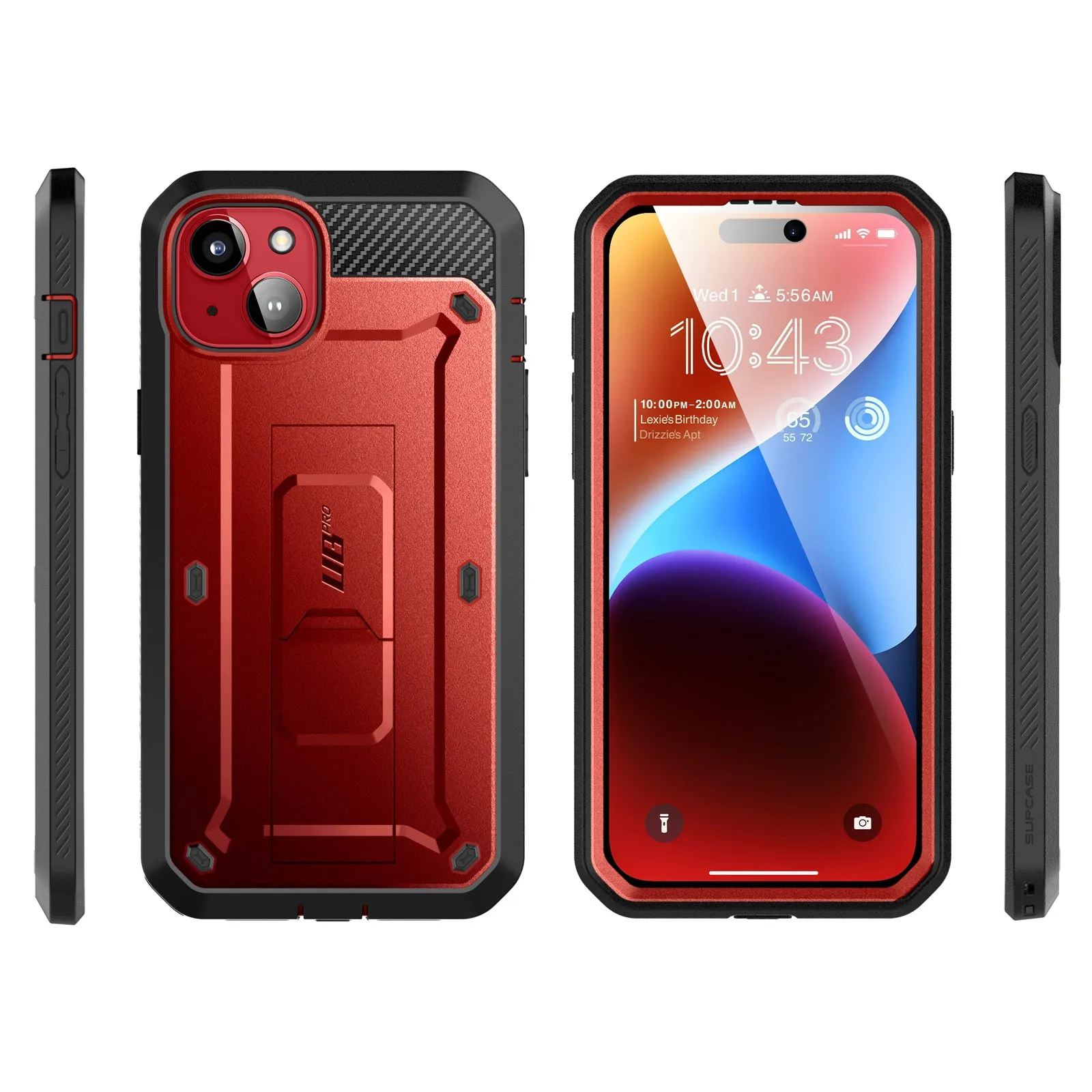 Luxury Feel iPhone 15 6.1 inch Unicorn Beetle PRO Rugged Case-Metallic Red  Today Only!