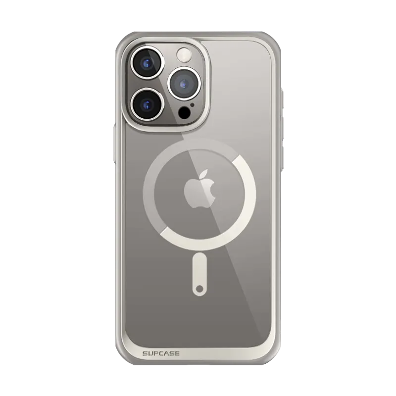 Luxury Feel iPhone 15 Pro 6.1 inch Unicorn Beetle MAG Slim Clear MagSafe Case-Gray  Today Only!