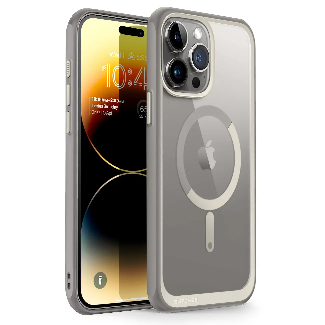 Luxury Feel iPhone 15 Pro 6.1 inch Unicorn Beetle MAG Slim Clear MagSafe Case-Gray  Today Only!