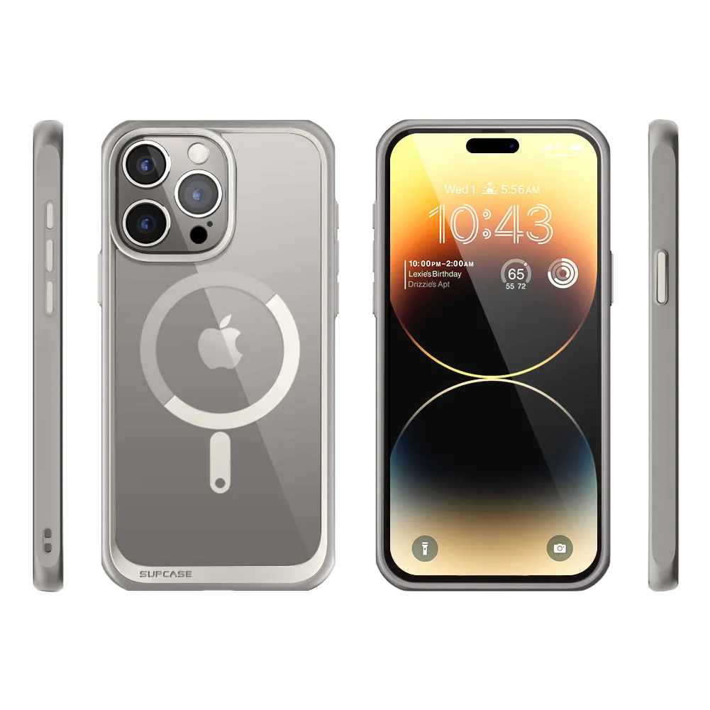 Luxury Feel iPhone 15 Pro 6.1 inch Unicorn Beetle MAG Slim Clear MagSafe Case-Gray  Today Only!