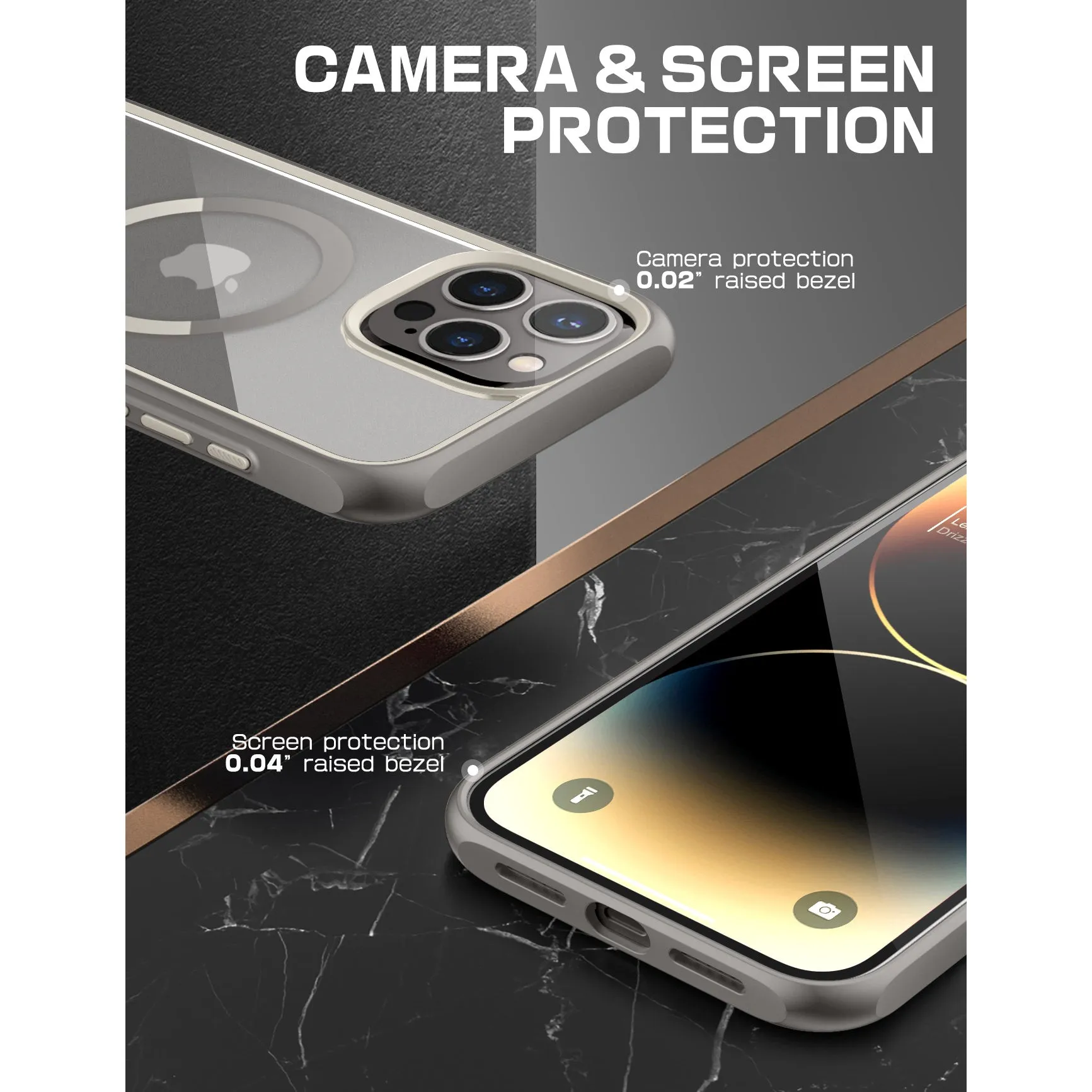 Luxury Feel iPhone 15 Pro 6.1 inch Unicorn Beetle MAG Slim Clear MagSafe Case-Gray  Today Only!