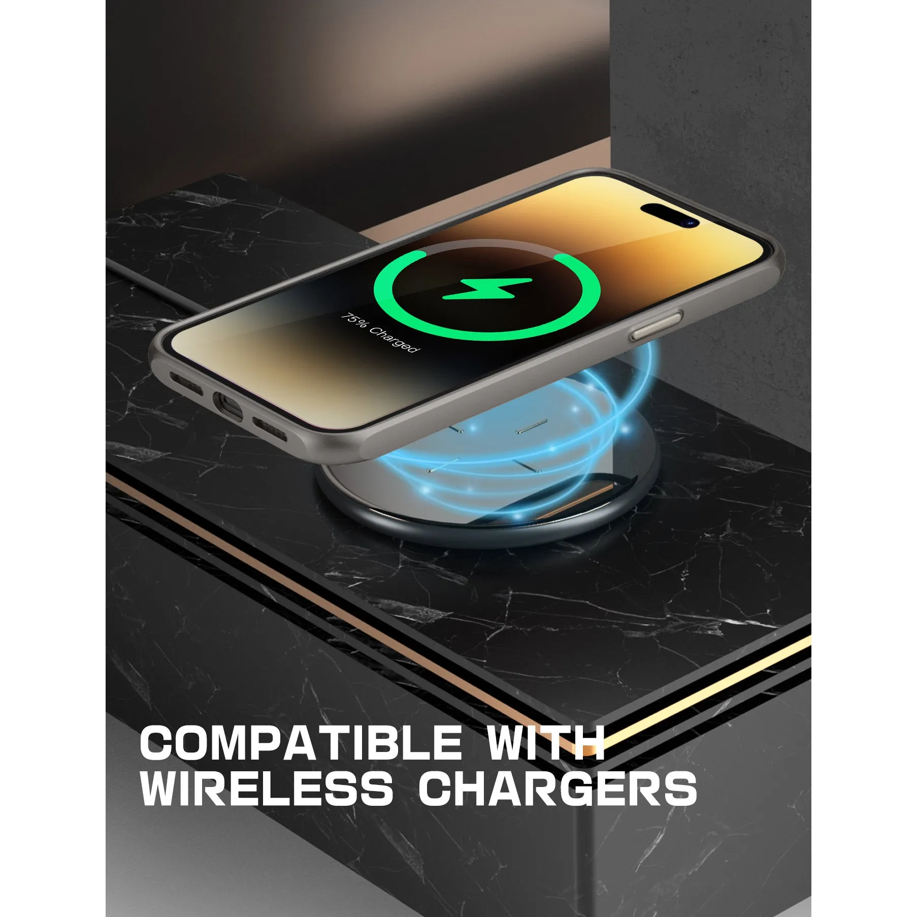 Luxury Feel iPhone 15 Pro 6.1 inch Unicorn Beetle MAG Slim Clear MagSafe Case-Gray  Today Only!