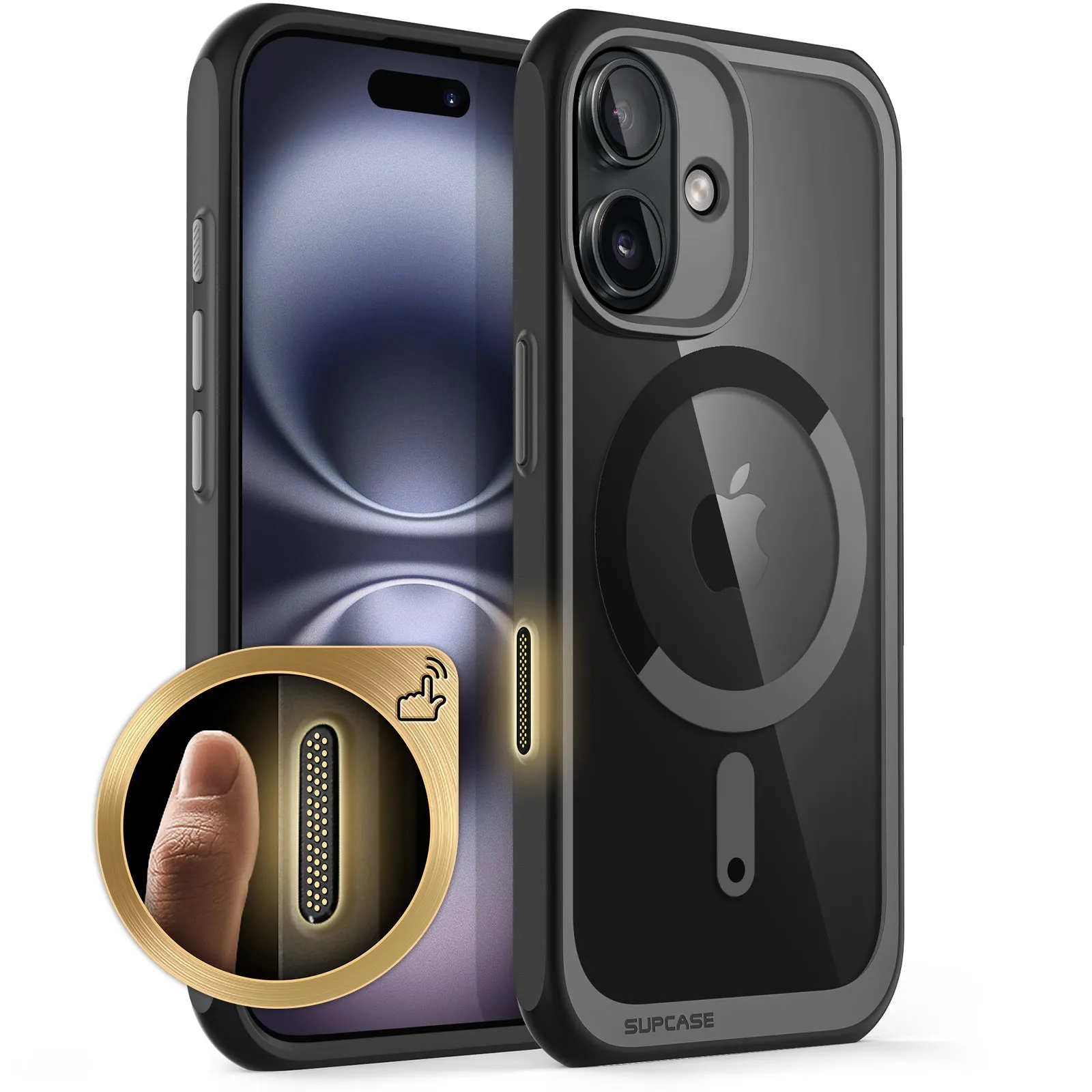 Luxury Feel iPhone 16 6.1 inch Unicorn Beetle MAG Slim Clear MagSafe Camera Control Button Case-Black  Dont Miss Out!