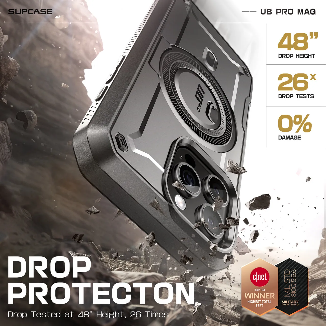 Luxury Feel iPhone 16 Pro Max 6.9 inch Unicorn Beetle PRO MAG Rugged MagSafe Case-Gun Metal  Limited Release!
